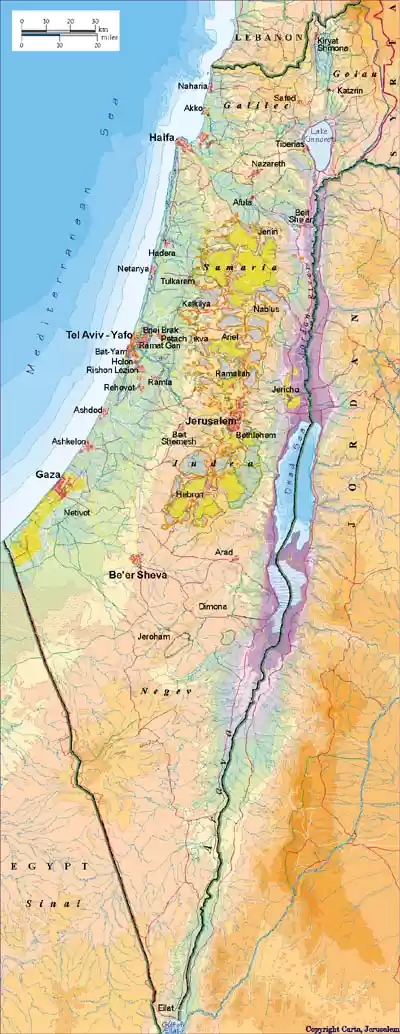 Israel (within boundaries and ceasefire lines 2000)